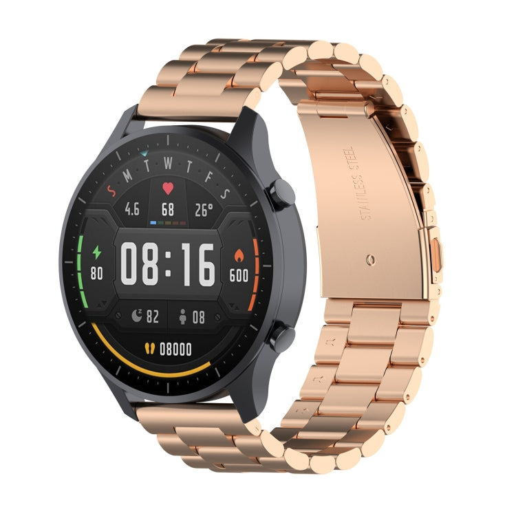 For Xiaomi Watch Color 22mm Three Beads Steel Wrist Strap Watchband