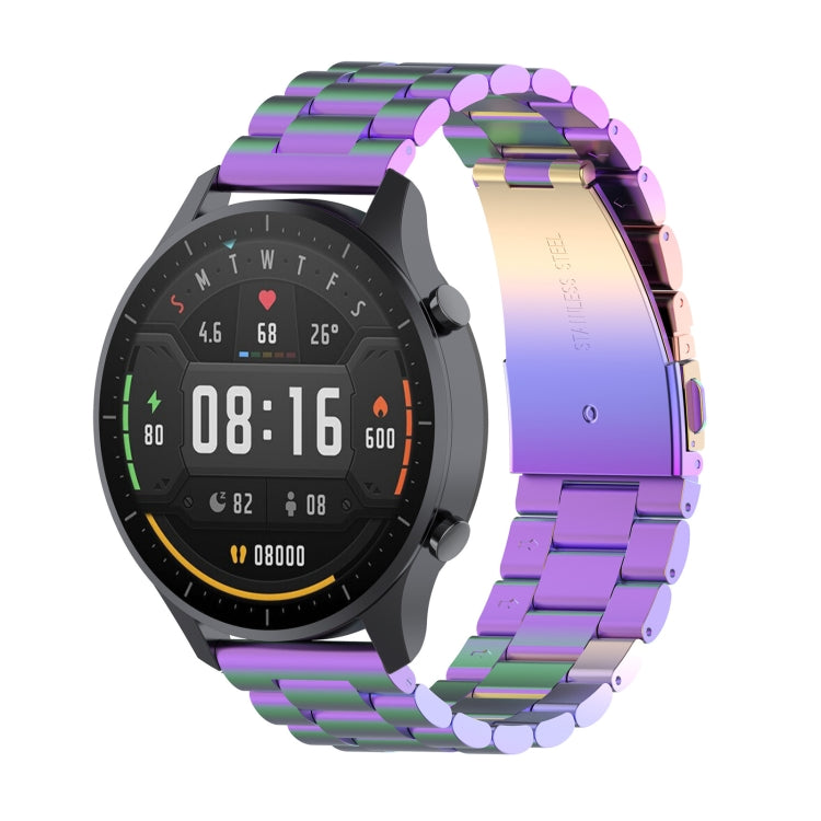 For Xiaomi Watch Color 22mm Three Beads Steel Wrist Strap Watchband