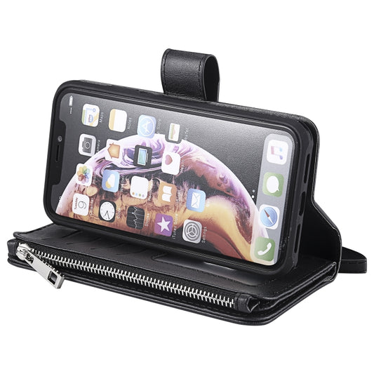 Galaxy Note 10 Pro durable case with zippered pouch and integrated stand mechanism