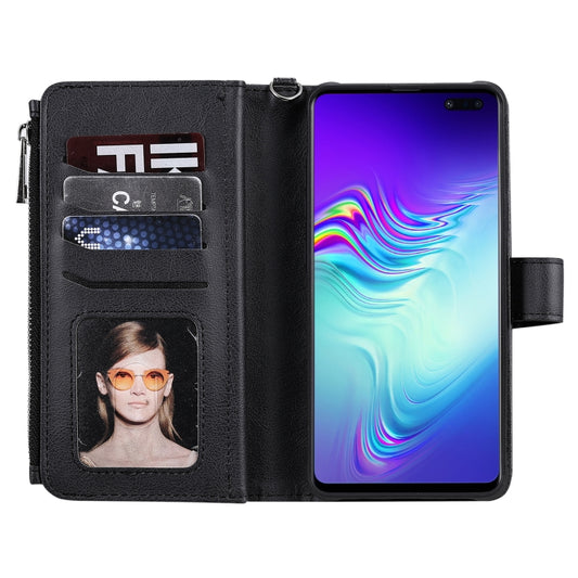 Samsung Galaxy S10 5G zippered protective case showcasing wallet and card slot functionality