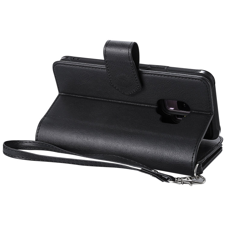 2 in 1 Solid Color Zipper Shockproof Protective Case with Card Slots & Bracket & Photo Holder & Wallet Function, For Galaxy S9