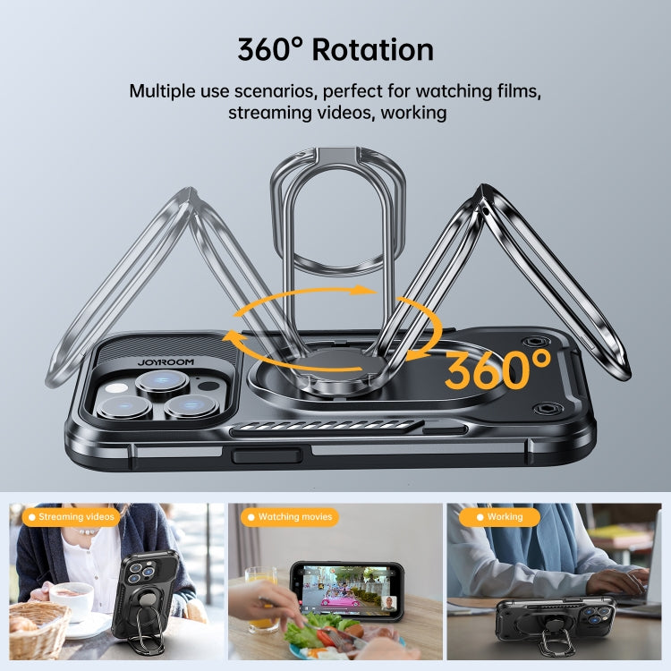 JOYROOM PC + TPU Dual-layer Shockproof Phone Case with Rotating Holder