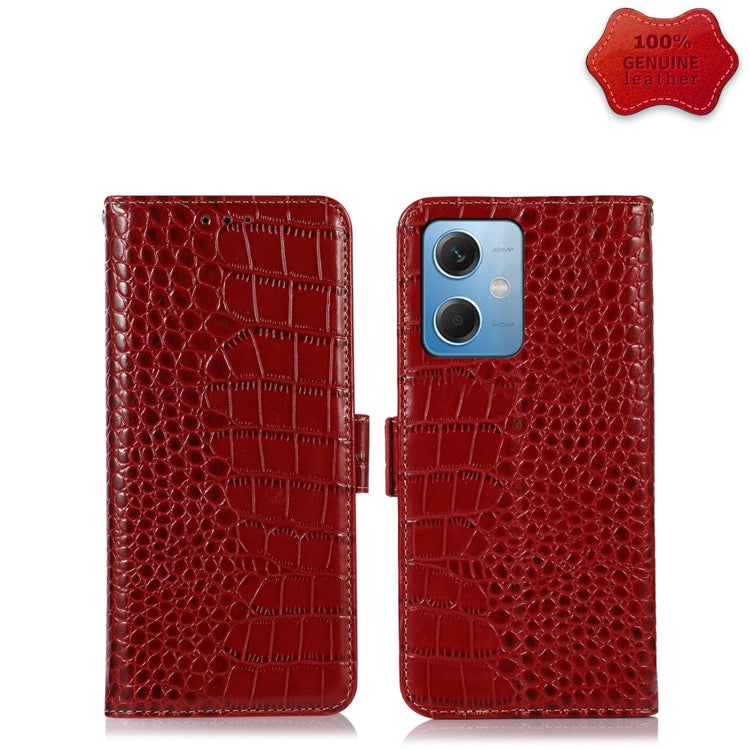 Crocodile Top Layer Cowhide Leather Phone Case, For Xiaomi Redmi Note 12 China, For Xiaomi Redmi Note 12 Pro 5G China