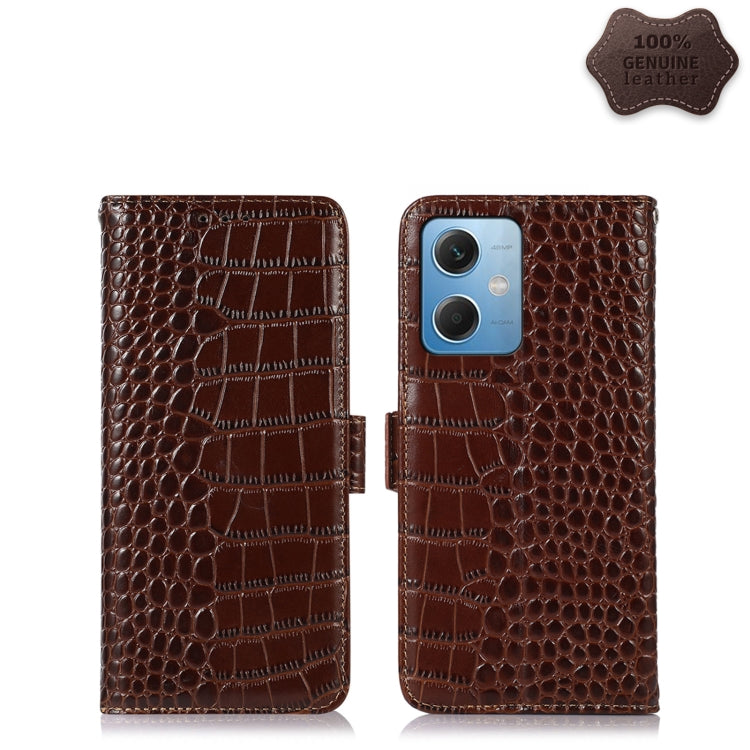 Crocodile Top Layer Cowhide Leather Phone Case, For Xiaomi Redmi Note 12 China, For Xiaomi Redmi Note 12 Pro 5G China