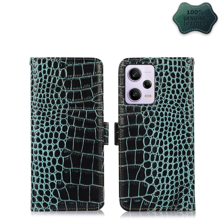 Crocodile Top Layer Cowhide Leather Phone Case, For Xiaomi Redmi Note 12 China, For Xiaomi Redmi Note 12 Pro 5G China