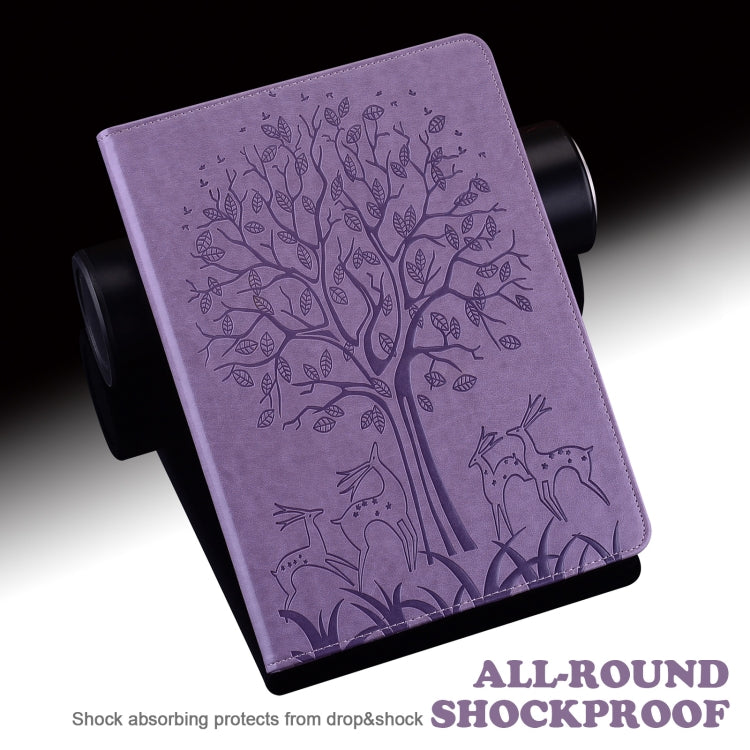 Tree & Deer Embossed Leather Tablet Case, For iPad 10th Gen 10.9 2022