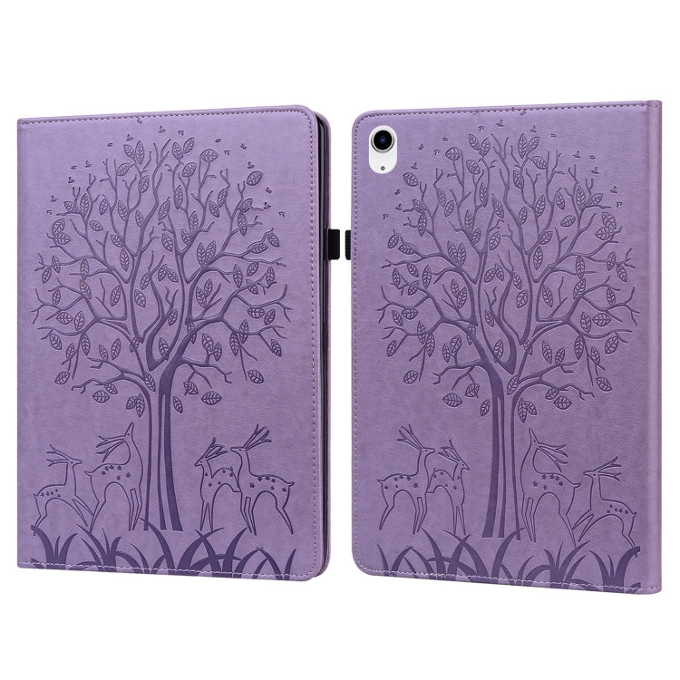 Tree & Deer Embossed Leather Tablet Case, For iPad 10th Gen 10.9 2022