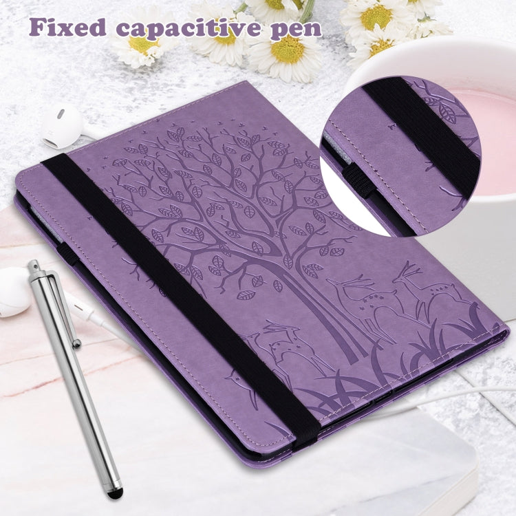 Tree & Deer Embossed Leather Tablet Case, For iPad 10th Gen 10.9 2022