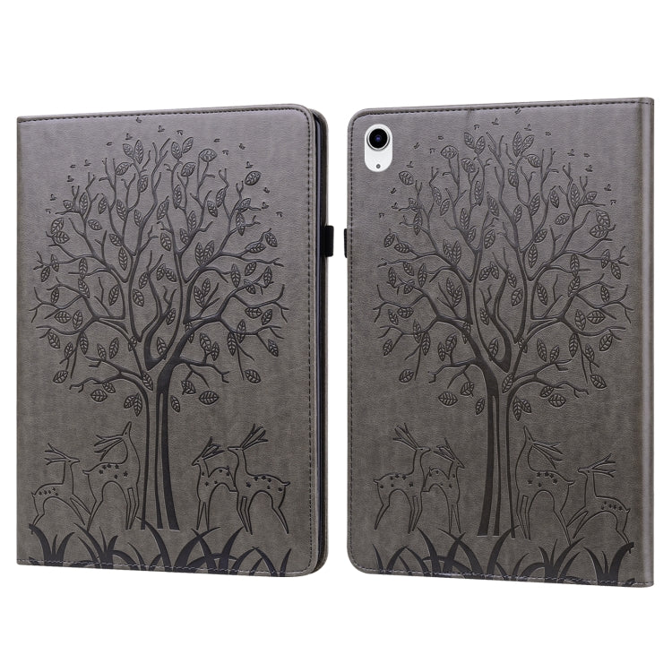 Tree & Deer Embossed Leather Tablet Case, For iPad 10th Gen 10.9 2022