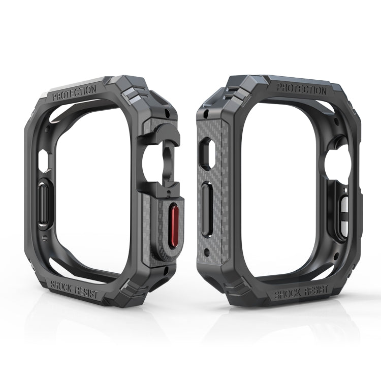 TPU + PC Carbon Fiber Shockproof Case For Apple Watch, Ultra 49mm
