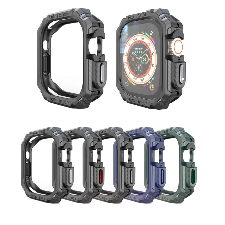 TPU + PC Carbon Fiber Shockproof Case For Apple Watch, Ultra 49mm