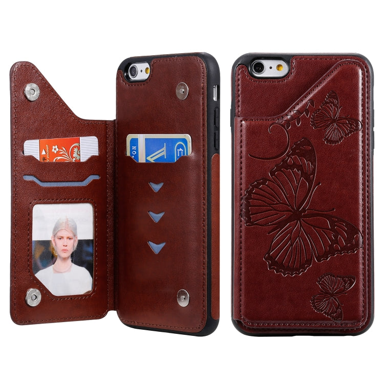 Butterfly Embossing Pattern Shockproof Protective Case with Holder & Card Slots & Photo Frame, For iPhone 6 Plus, For iPhone 8 Plus & 7 Plus, For iPhone 7 & 8