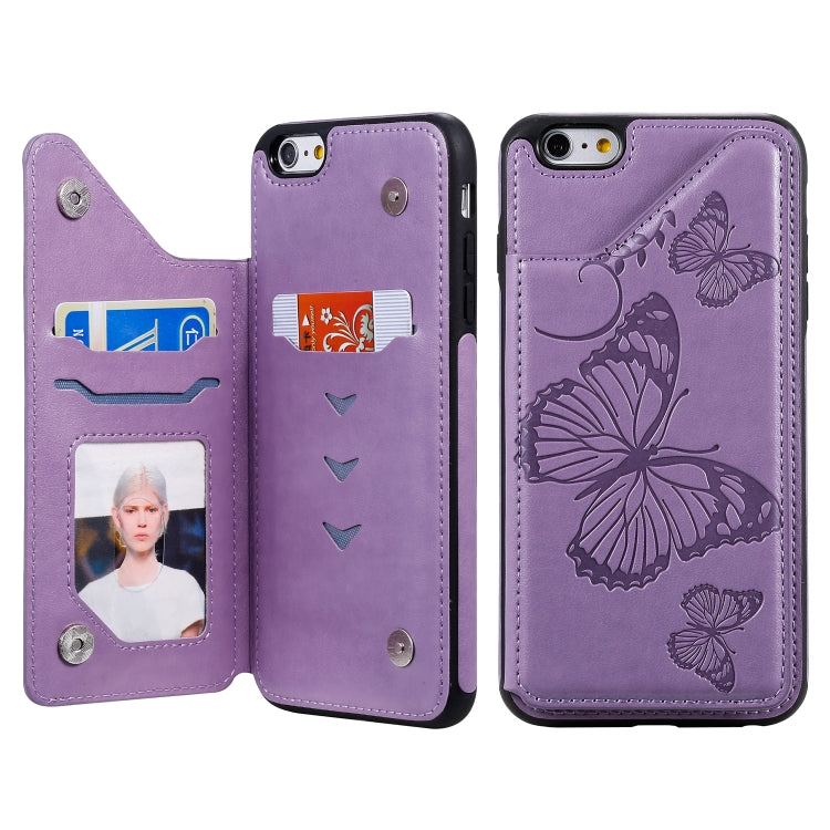 Butterfly Embossing Pattern Shockproof Protective Case with Holder & Card Slots & Photo Frame, For iPhone 6 Plus, For iPhone 8 Plus & 7 Plus, For iPhone 7 & 8