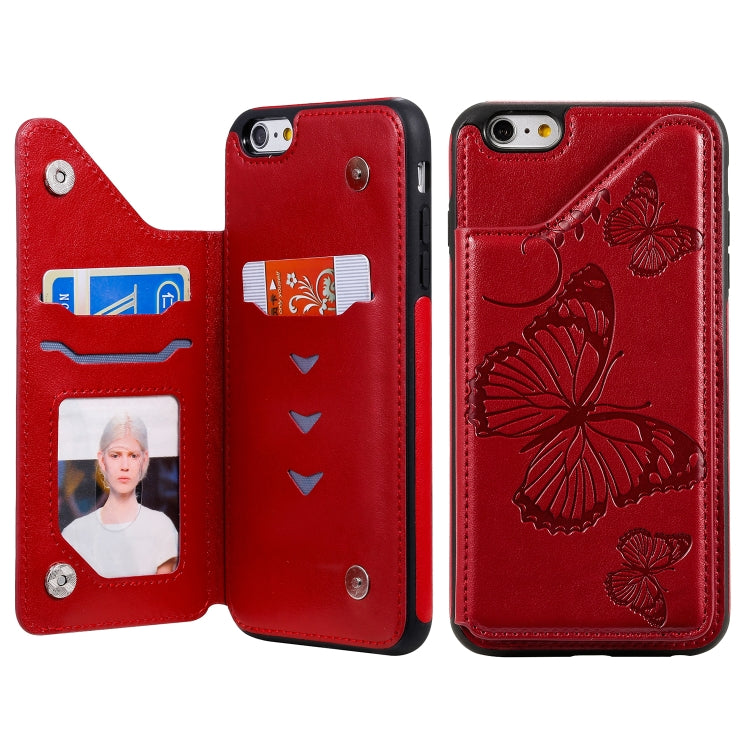 Butterfly Embossing Pattern Shockproof Protective Case with Holder & Card Slots & Photo Frame, For iPhone 6 Plus, For iPhone 8 Plus & 7 Plus, For iPhone 7 & 8