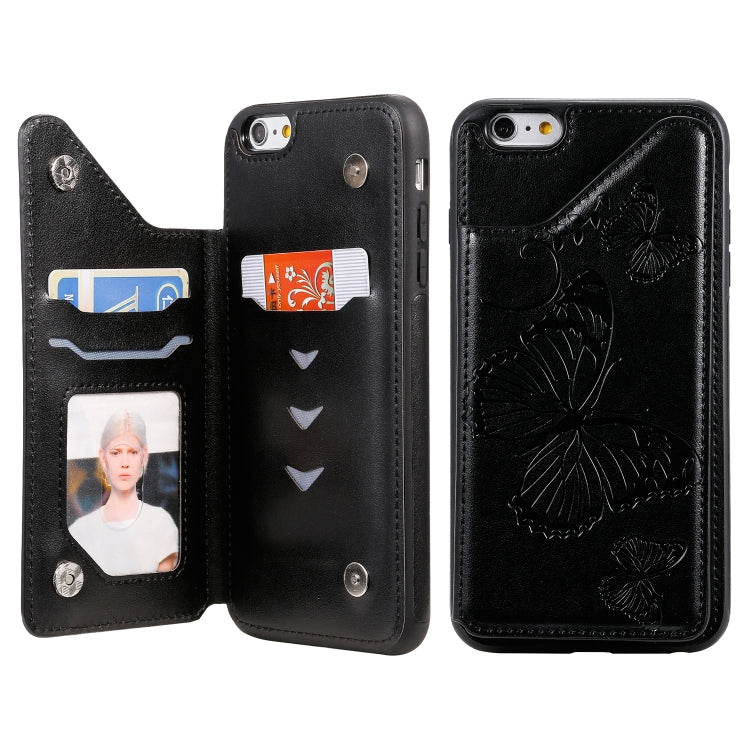 Butterfly Embossing Pattern Shockproof Protective Case with Holder & Card Slots & Photo Frame, For iPhone 6 Plus, For iPhone 8 Plus & 7 Plus, For iPhone 7 & 8
