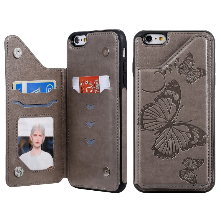Butterfly Embossing Pattern Shockproof Protective Case with Holder & Card Slots & Photo Frame, For iPhone 6 Plus, For iPhone 8 Plus & 7 Plus, For iPhone 7 & 8