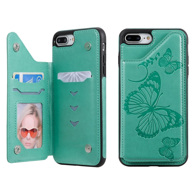 Butterfly Embossing Pattern Shockproof Protective Case with Holder & Card Slots & Photo Frame, For iPhone 6 Plus, For iPhone 8 Plus & 7 Plus, For iPhone 7 & 8