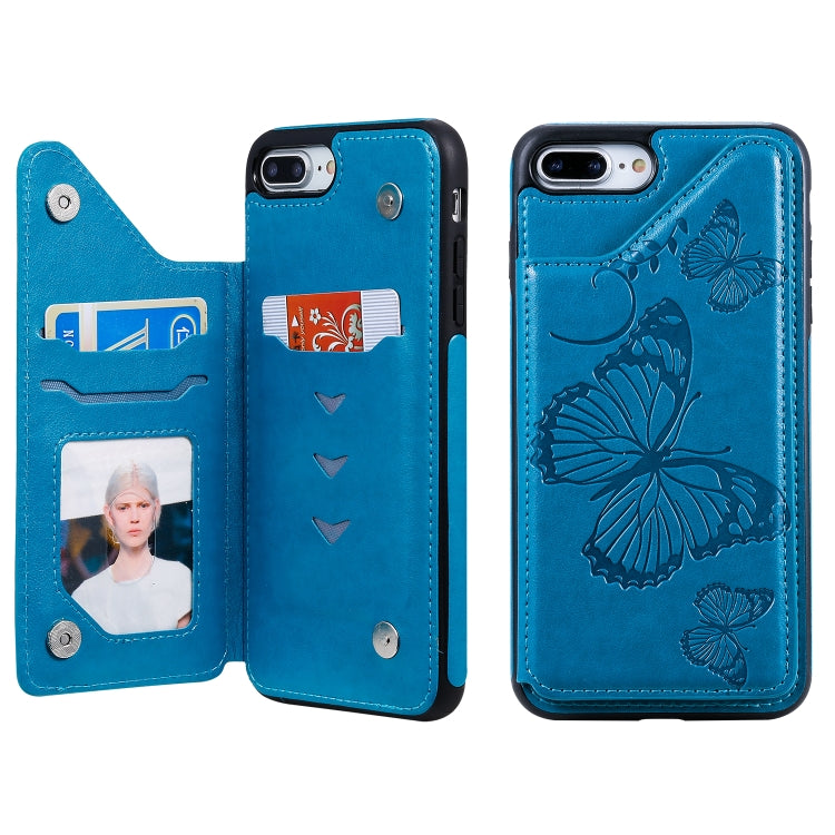 Butterfly Embossing Pattern Shockproof Protective Case with Holder & Card Slots & Photo Frame, For iPhone 6 Plus, For iPhone 8 Plus & 7 Plus, For iPhone 7 & 8
