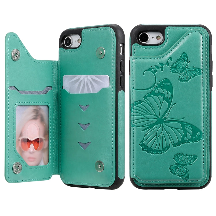 Butterfly Embossing Pattern Shockproof Protective Case with Holder & Card Slots & Photo Frame, For iPhone 6 Plus, For iPhone 8 Plus & 7 Plus, For iPhone 7 & 8