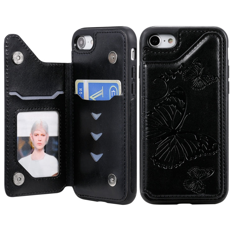 Butterfly Embossing Pattern Shockproof Protective Case with Holder & Card Slots & Photo Frame, For iPhone 6 Plus, For iPhone 8 Plus & 7 Plus, For iPhone 7 & 8