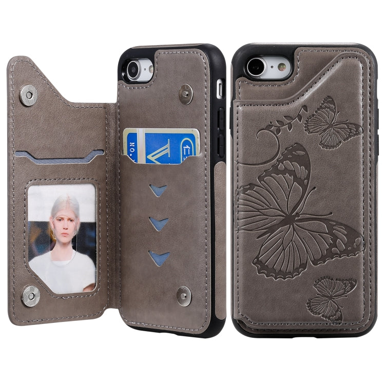 Butterfly Embossing Pattern Shockproof Protective Case with Holder & Card Slots & Photo Frame, For iPhone 6 Plus, For iPhone 8 Plus & 7 Plus, For iPhone 7 & 8