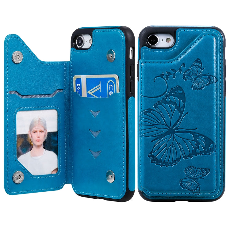 Butterfly Embossing Pattern Shockproof Protective Case with Holder & Card Slots & Photo Frame, For iPhone 6 Plus, For iPhone 8 Plus & 7 Plus, For iPhone 7 & 8