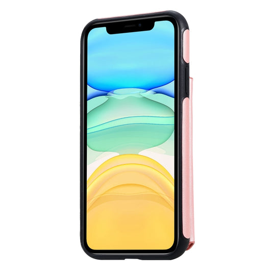 iPhone 11 Pro Max wallet case with butterfly embossing, card storage, and photo display