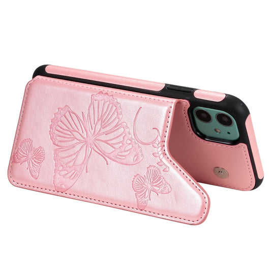 iPhone 11 Pro shockproof case with integrated card slots and butterfly motif