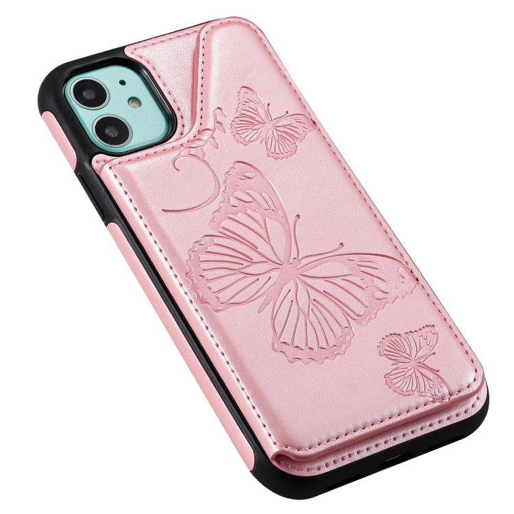 Butterfly Embossing Pattern Shockproof Protective Case with Holder & Card Slots & Photo Frame, For iPhone 11 Pro, For iPhone 11, For iPhone 11 Pro Max