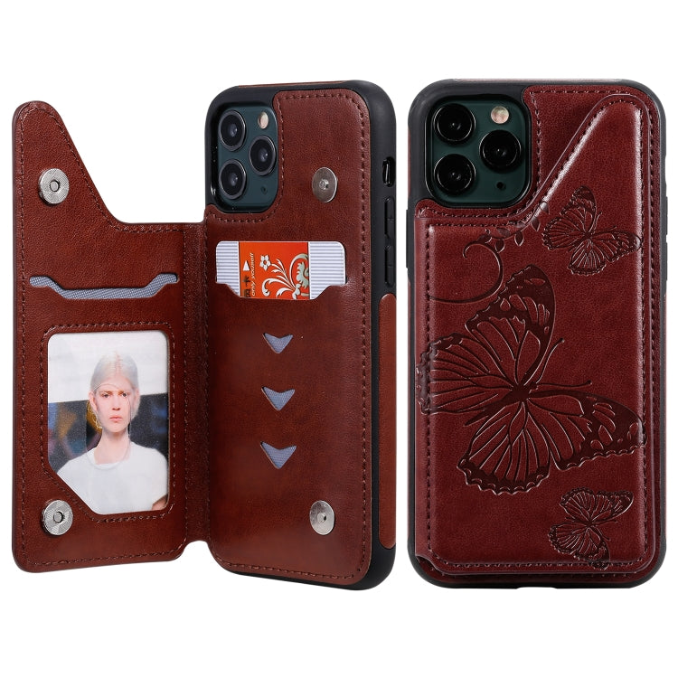 Butterfly Embossing Pattern Shockproof Protective Case with Holder & Card Slots & Photo Frame, For iPhone 11 Pro, For iPhone 11, For iPhone 11 Pro Max