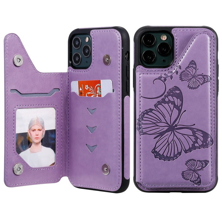 Butterfly Embossing Pattern Shockproof Protective Case with Holder & Card Slots & Photo Frame, For iPhone 11 Pro, For iPhone 11, For iPhone 11 Pro Max