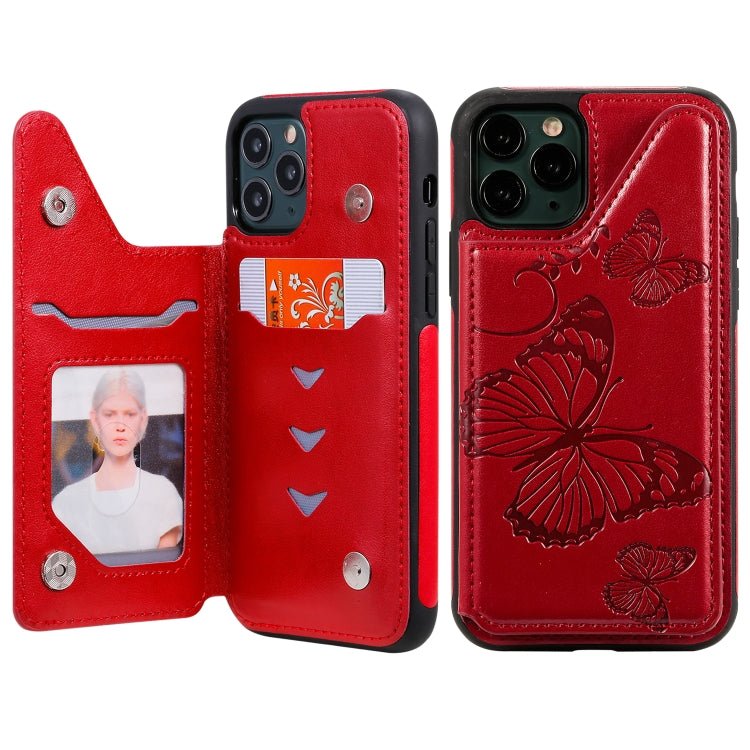 Butterfly Embossing Pattern Shockproof Protective Case with Holder & Card Slots & Photo Frame, For iPhone 11 Pro, For iPhone 11, For iPhone 11 Pro Max
