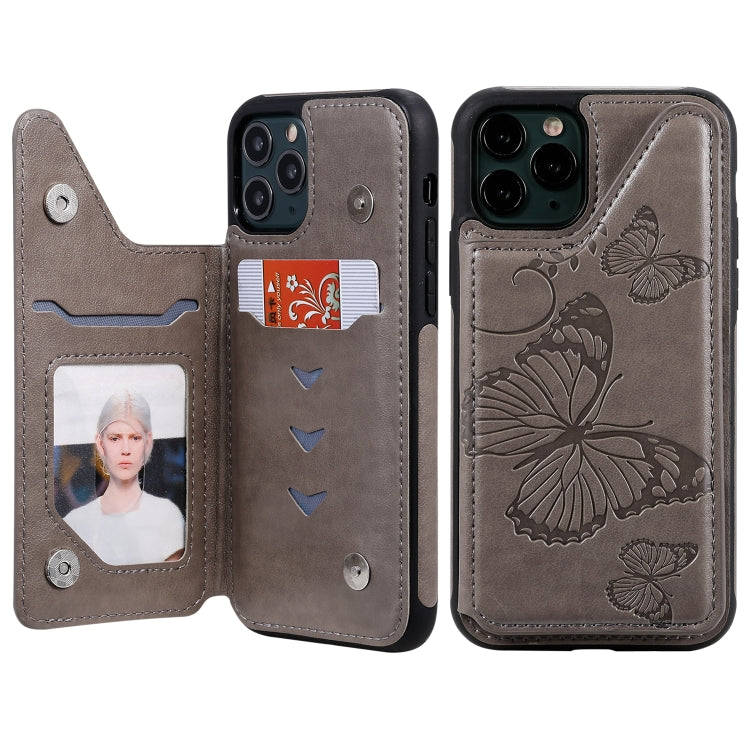 Butterfly Embossing Pattern Shockproof Protective Case with Holder & Card Slots & Photo Frame, For iPhone 11 Pro, For iPhone 11, For iPhone 11 Pro Max
