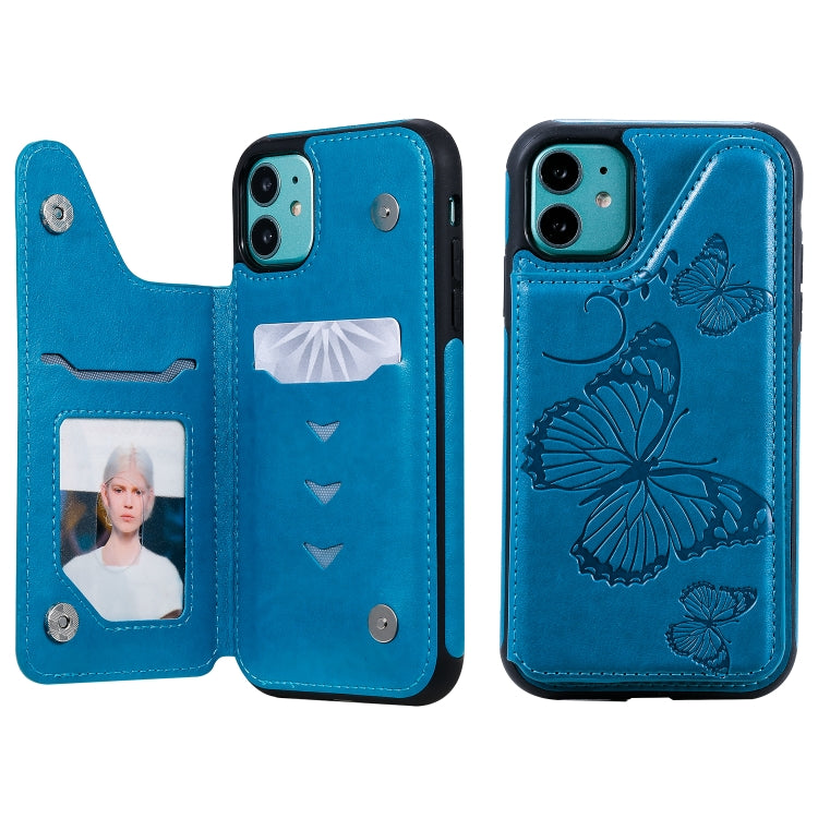 Butterfly Embossing Pattern Shockproof Protective Case with Holder & Card Slots & Photo Frame, For iPhone 11 Pro, For iPhone 11, For iPhone 11 Pro Max