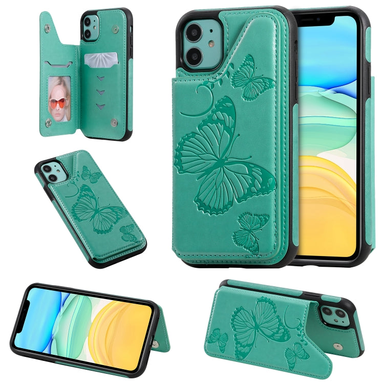 Butterfly Embossing Pattern Shockproof Protective Case with Holder & Card Slots & Photo Frame, For iPhone 11 Pro, For iPhone 11, For iPhone 11 Pro Max
