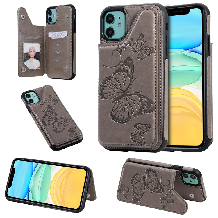Butterfly Embossing Pattern Shockproof Protective Case with Holder & Card Slots & Photo Frame, For iPhone 11 Pro, For iPhone 11, For iPhone 11 Pro Max
