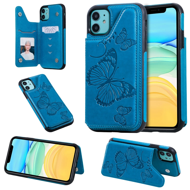 Butterfly Embossing Pattern Shockproof Protective Case with Holder & Card Slots & Photo Frame, For iPhone 11 Pro, For iPhone 11, For iPhone 11 Pro Max