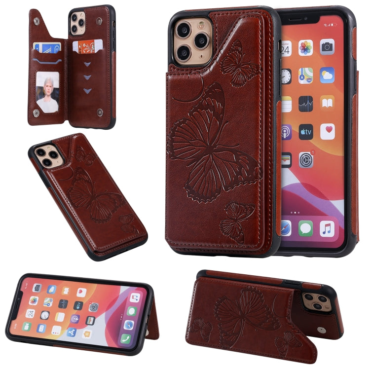 Butterfly Embossing Pattern Shockproof Protective Case with Holder & Card Slots & Photo Frame, For iPhone 11 Pro, For iPhone 11, For iPhone 11 Pro Max