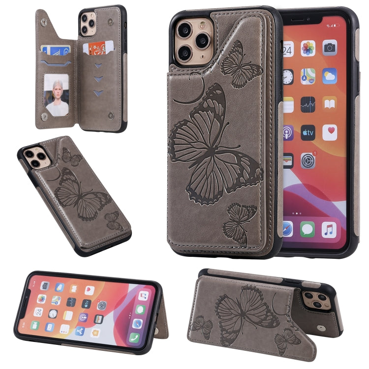 Butterfly Embossing Pattern Shockproof Protective Case with Holder & Card Slots & Photo Frame, For iPhone 11 Pro, For iPhone 11, For iPhone 11 Pro Max
