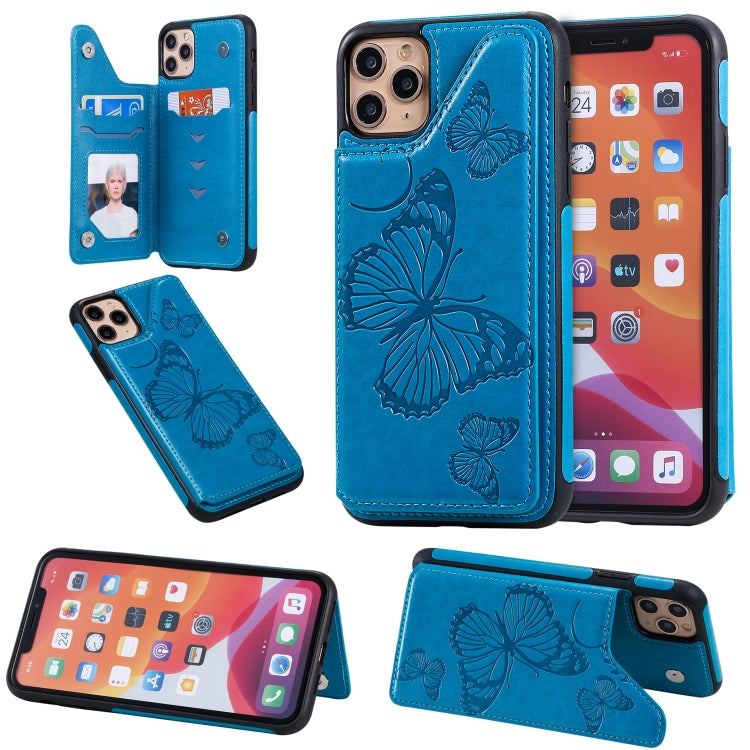 Butterfly Embossing Pattern Shockproof Protective Case with Holder & Card Slots & Photo Frame, For iPhone 11 Pro, For iPhone 11, For iPhone 11 Pro Max
