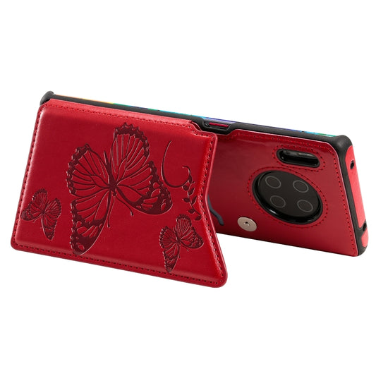 Huawei Mate30 Pro case in hand showing butterfly embossed surface finish
