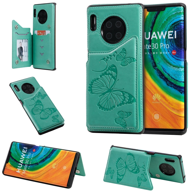 Butterfly Embossing Pattern Shockproof Protective Case with Holder & Card Slots & Photo Frame, For Huawei Mate30 Pro