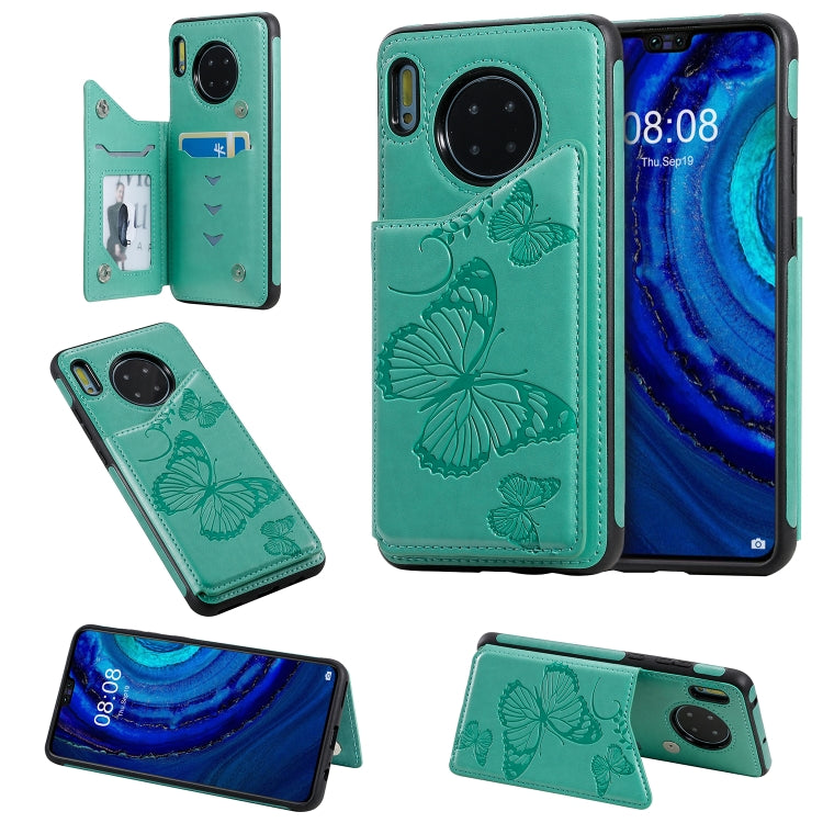Butterfly Embossing Pattern Shockproof Protective Case with Holder & Card Slots & Photo Frame, For Galaxy S10E, For Galaxy S9 Plus, For Huawei Mate30