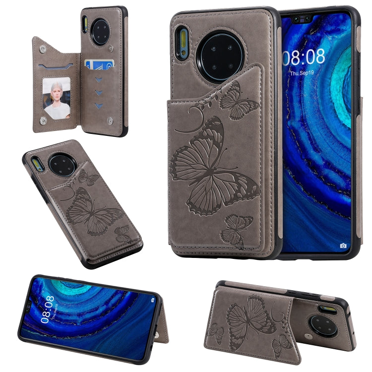Butterfly Embossing Pattern Shockproof Protective Case with Holder & Card Slots & Photo Frame, For Galaxy S10E, For Galaxy S9 Plus, For Huawei Mate30