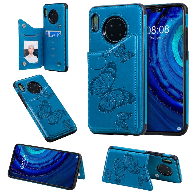 Butterfly Embossing Pattern Shockproof Protective Case with Holder & Card Slots & Photo Frame, For Galaxy S10E, For Galaxy S9 Plus, For Huawei Mate30