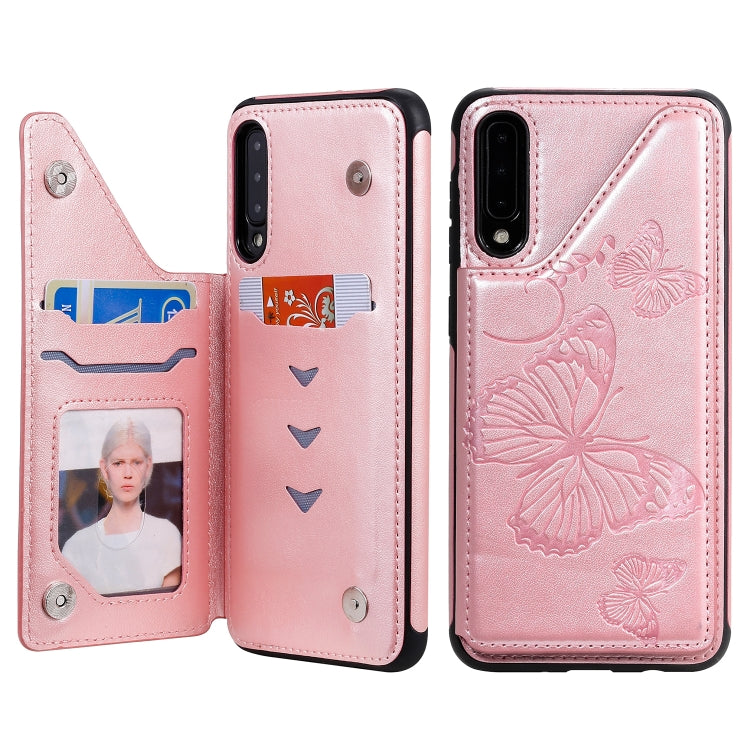 Butterfly Embossing Pattern Shockproof Protective Case with Holder & Card Slots & Photo Frame, For Galaxy A50, For Galaxy Note8, For Galaxy Note10