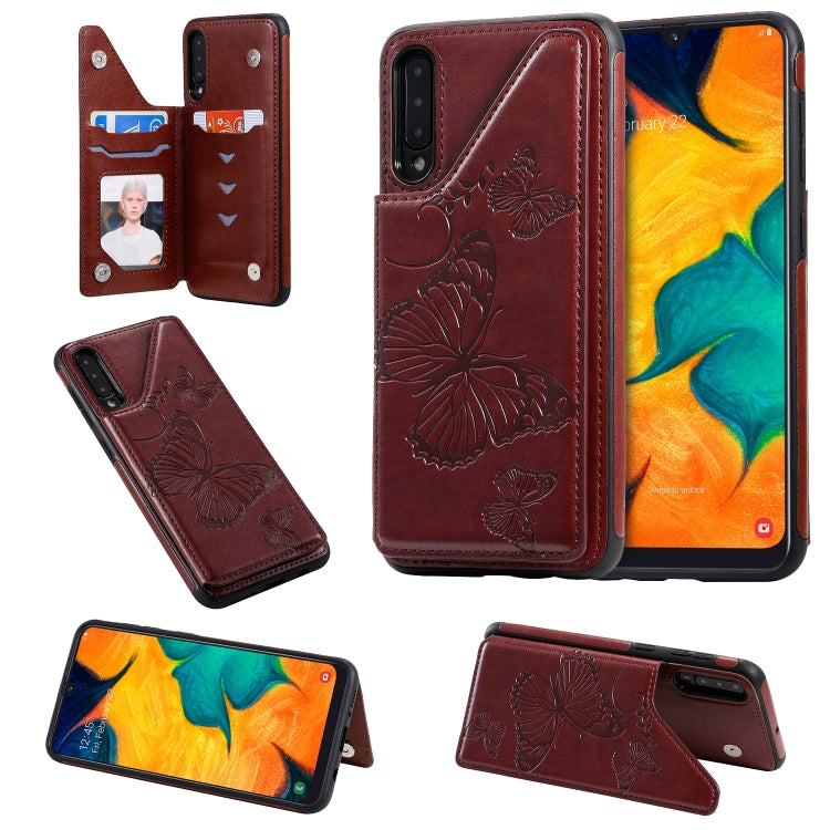 Butterfly Embossing Pattern Shockproof Protective Case with Holder & Card Slots & Photo Frame, For Galaxy A50, For Galaxy Note8, For Galaxy Note10