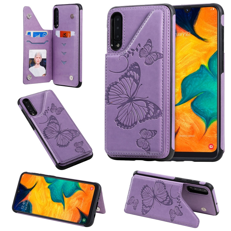Butterfly Embossing Pattern Shockproof Protective Case with Holder & Card Slots & Photo Frame, For Galaxy A50, For Galaxy Note8, For Galaxy Note10