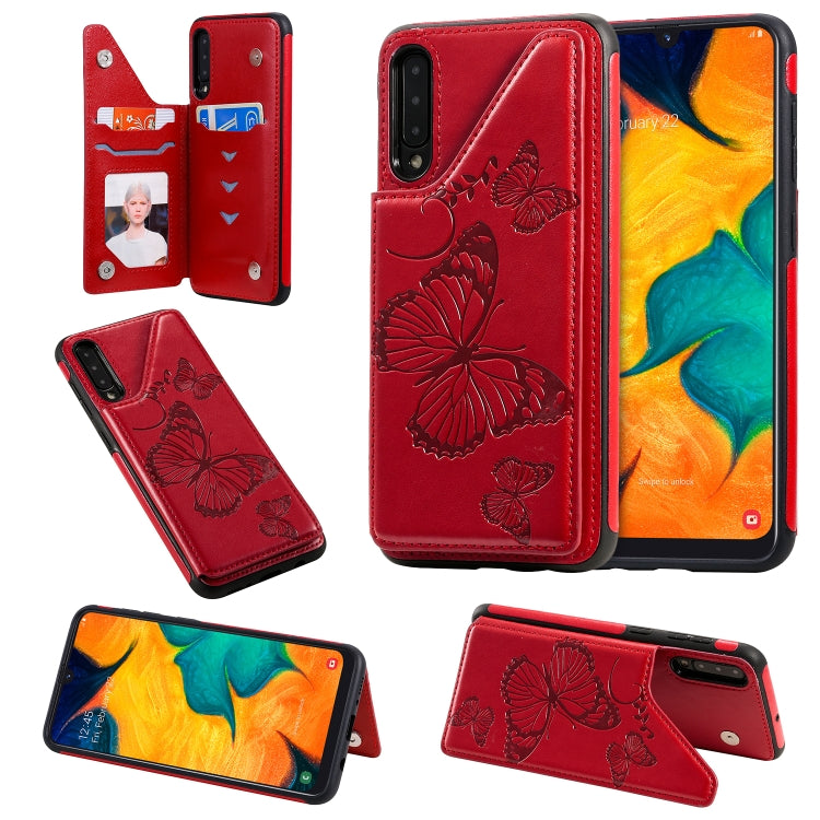 Butterfly Embossing Pattern Shockproof Protective Case with Holder & Card Slots & Photo Frame, For Galaxy A50, For Galaxy Note8, For Galaxy Note10