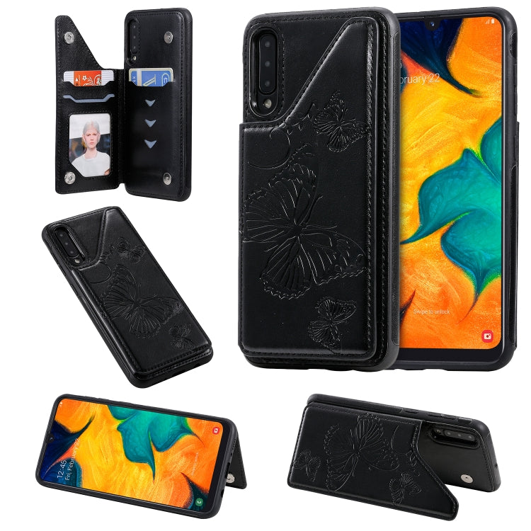 Butterfly Embossing Pattern Shockproof Protective Case with Holder & Card Slots & Photo Frame, For Galaxy A50, For Galaxy Note8, For Galaxy Note10